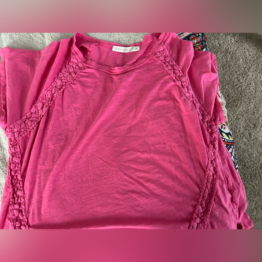 Altar’d State Pink Short Sleeve Top